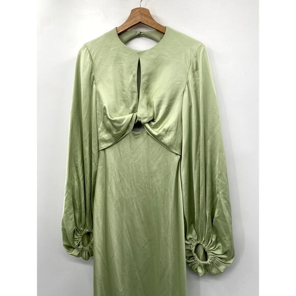 Significant Other Green Satin Demi Backless Gown - Picture 3 of 5
